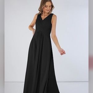 Azazie Flora Black Bridesmaids Dress Size A12